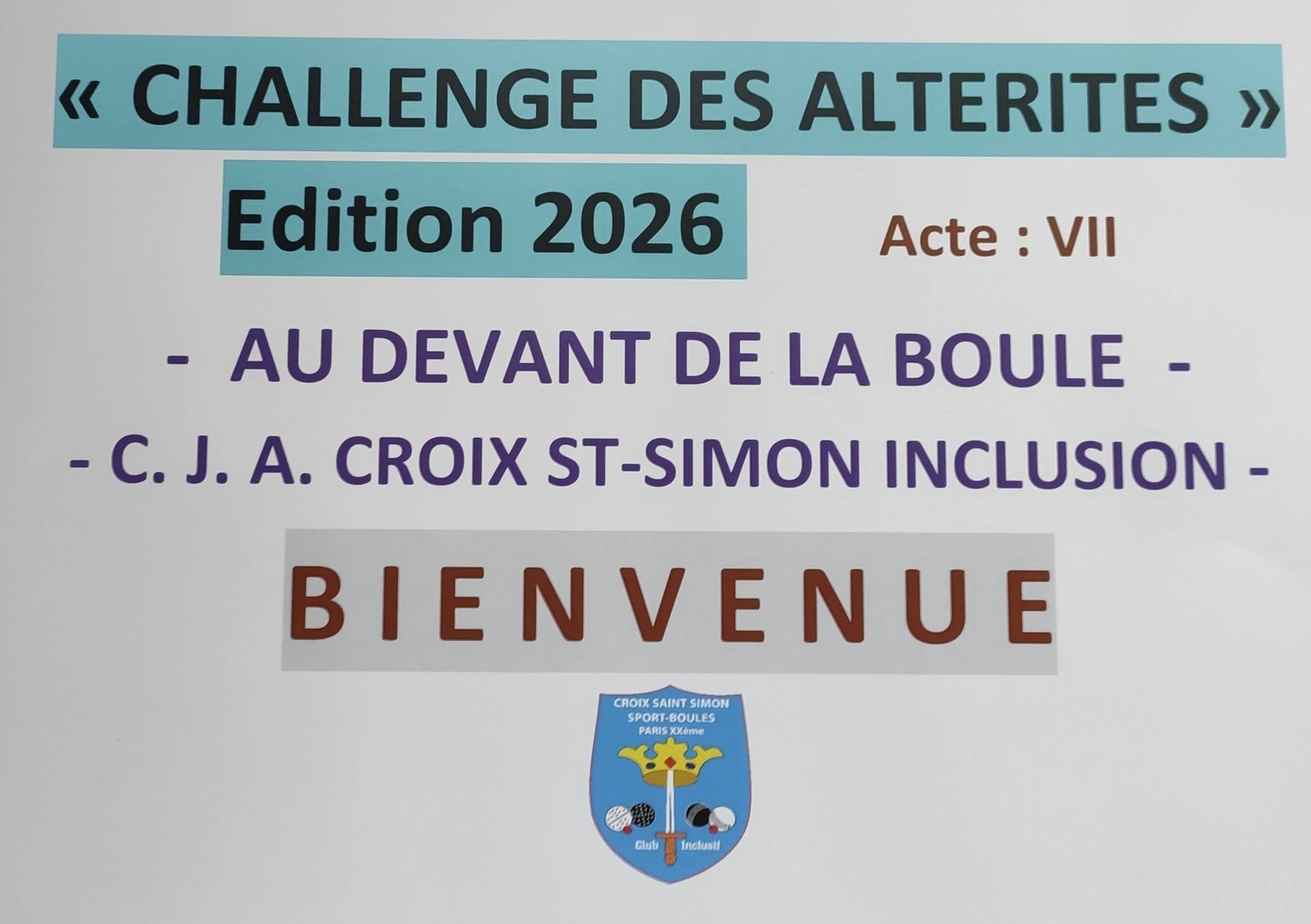 Challenge des Altérités 2026 Acte 7 au Club de la Croix St Simon Paris XXeme