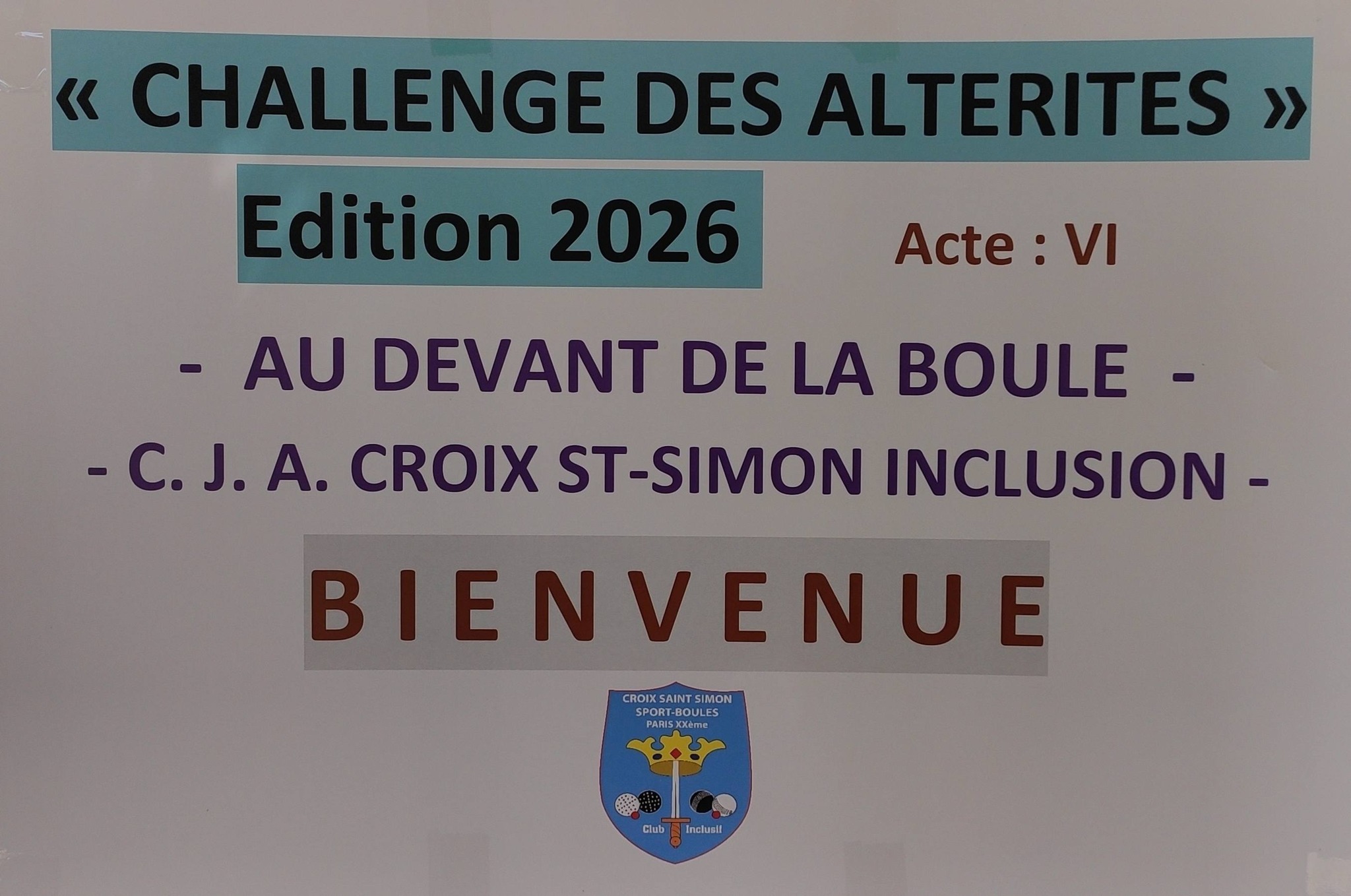 Challenge des Altérités 2026 Acte 6 Club de la Croix St Simon Paris XXeme
